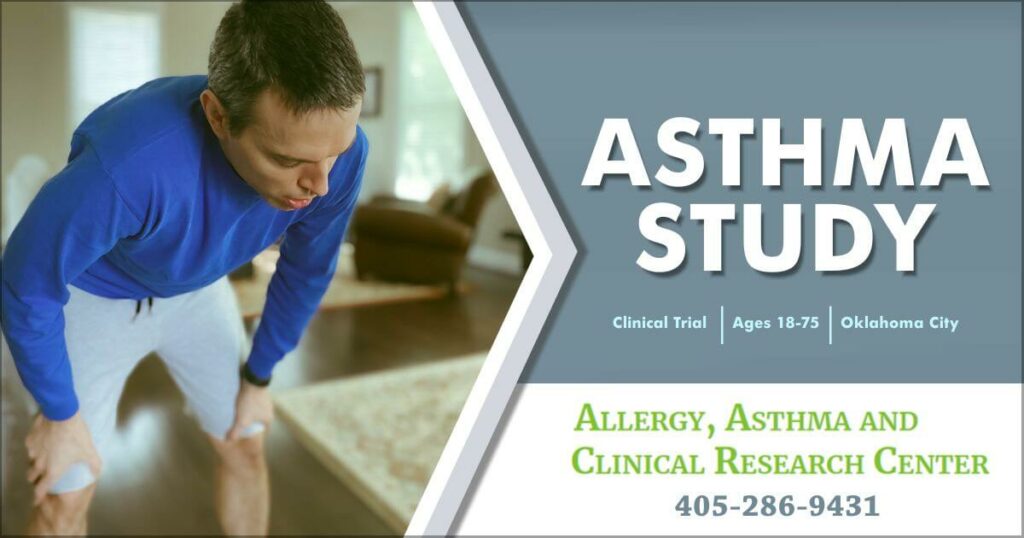 Asthma study clinical trial ages 18 to 75 Oklahoma City